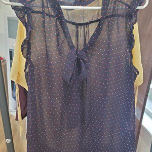 Sheer Tie Front Blouse